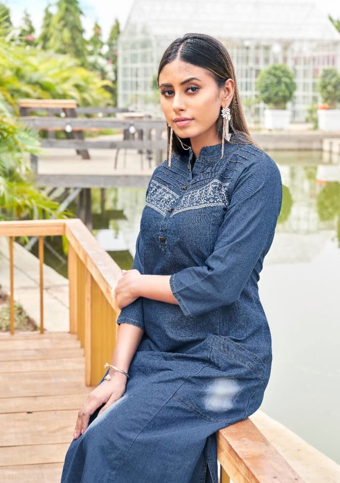 Wanna Denims Latest Designer Fancy Wear Denim kurti Collection